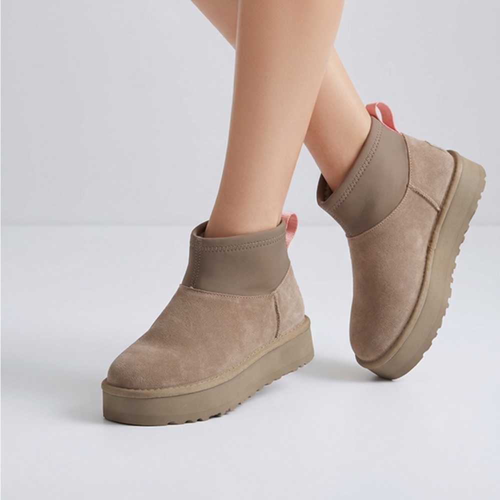 Ugg Mini Dipper Platform Pull On Chestnut Boots N… - image 1